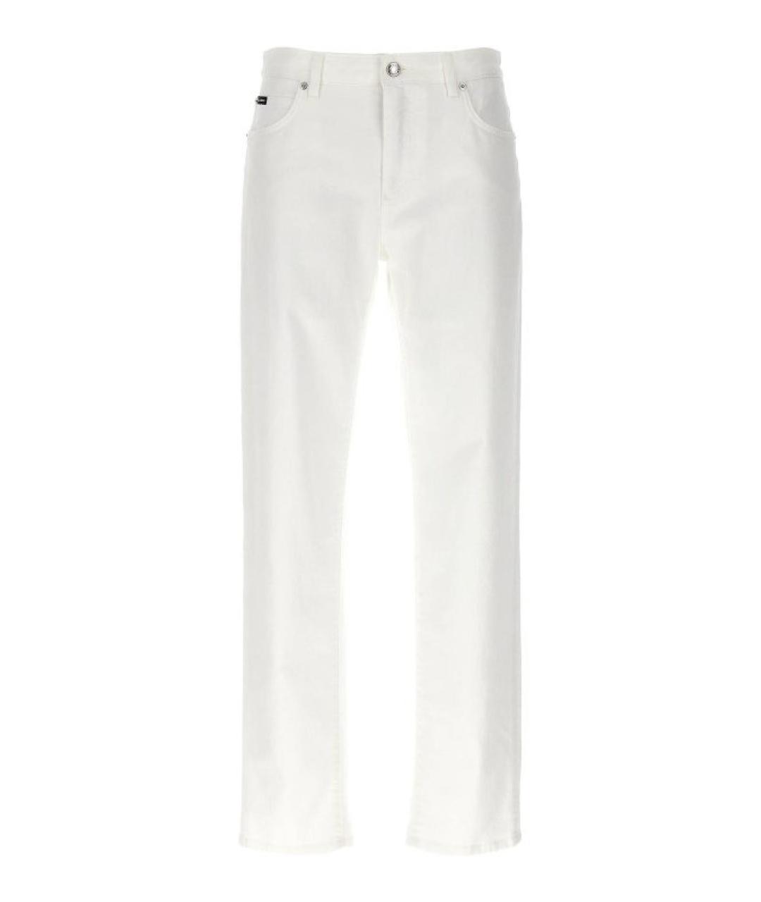 DOLCE&GABBANA Белые хлопковые прямые джинсы, фото 1