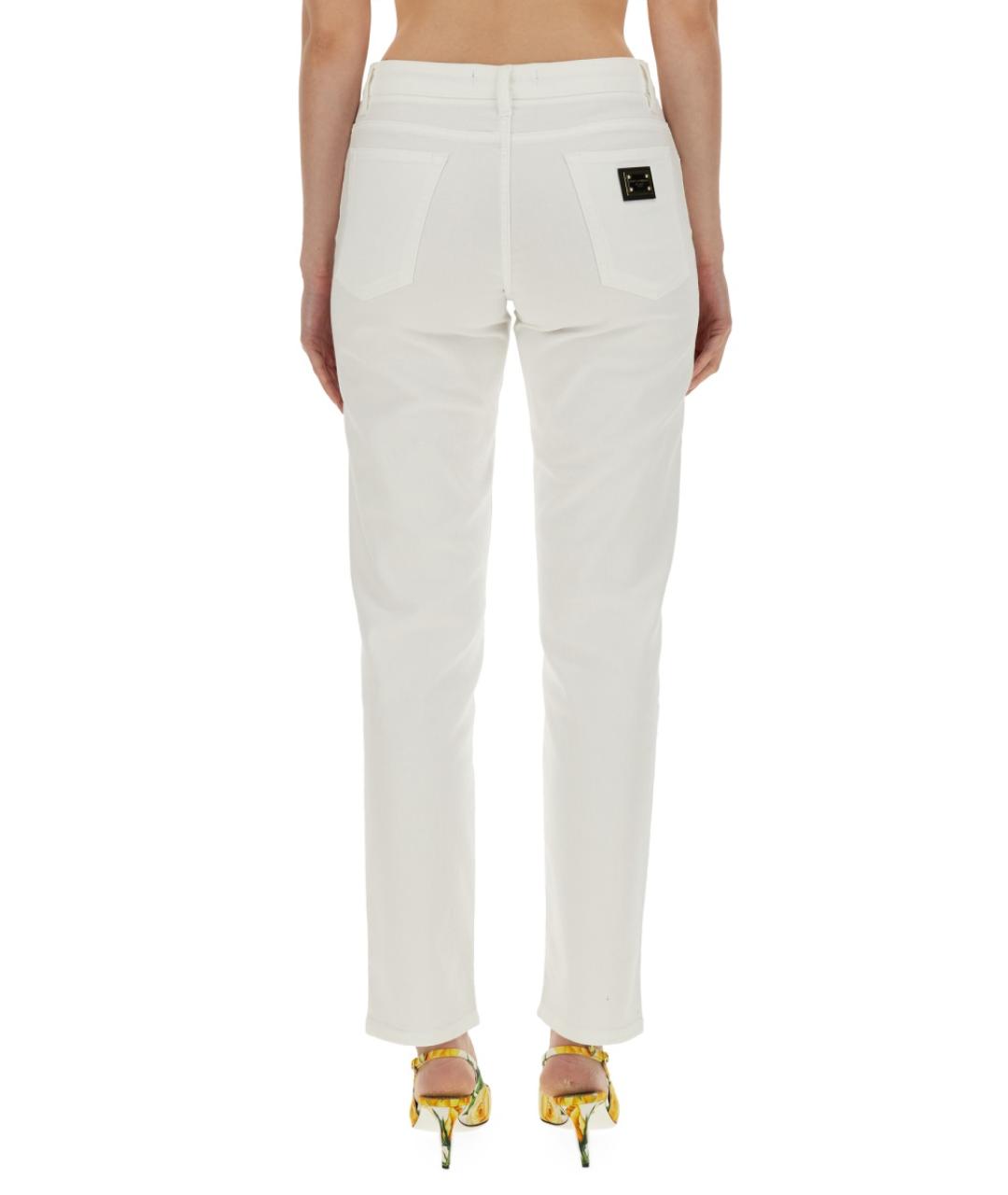 DOLCE&GABBANA Белые хлопковые прямые джинсы, фото 5