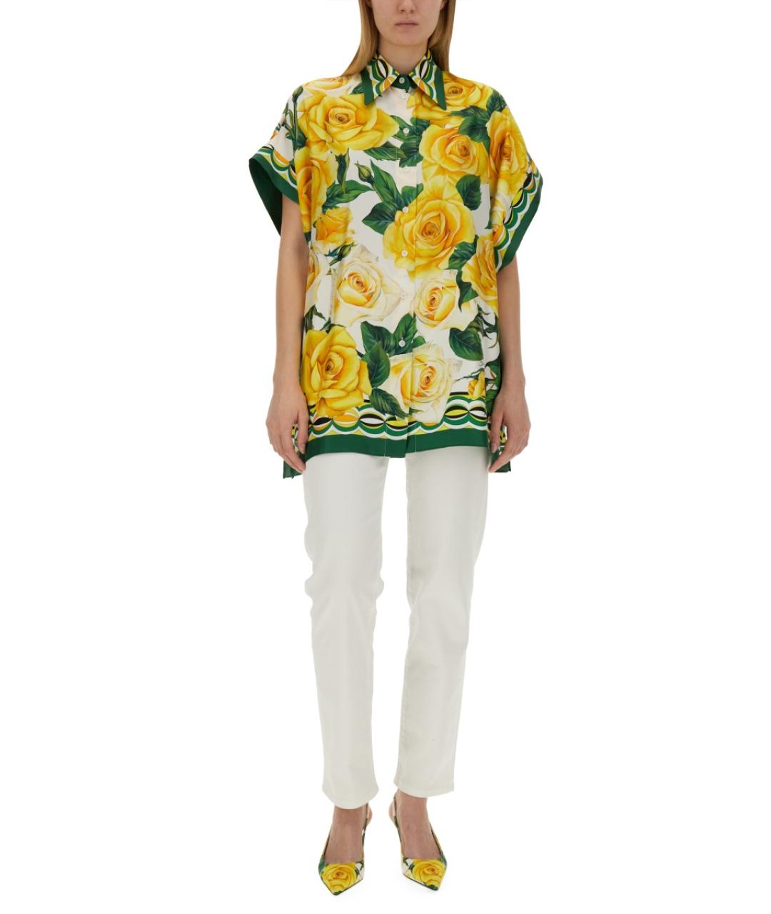 DOLCE&GABBANA Белые хлопковые прямые джинсы, фото 3