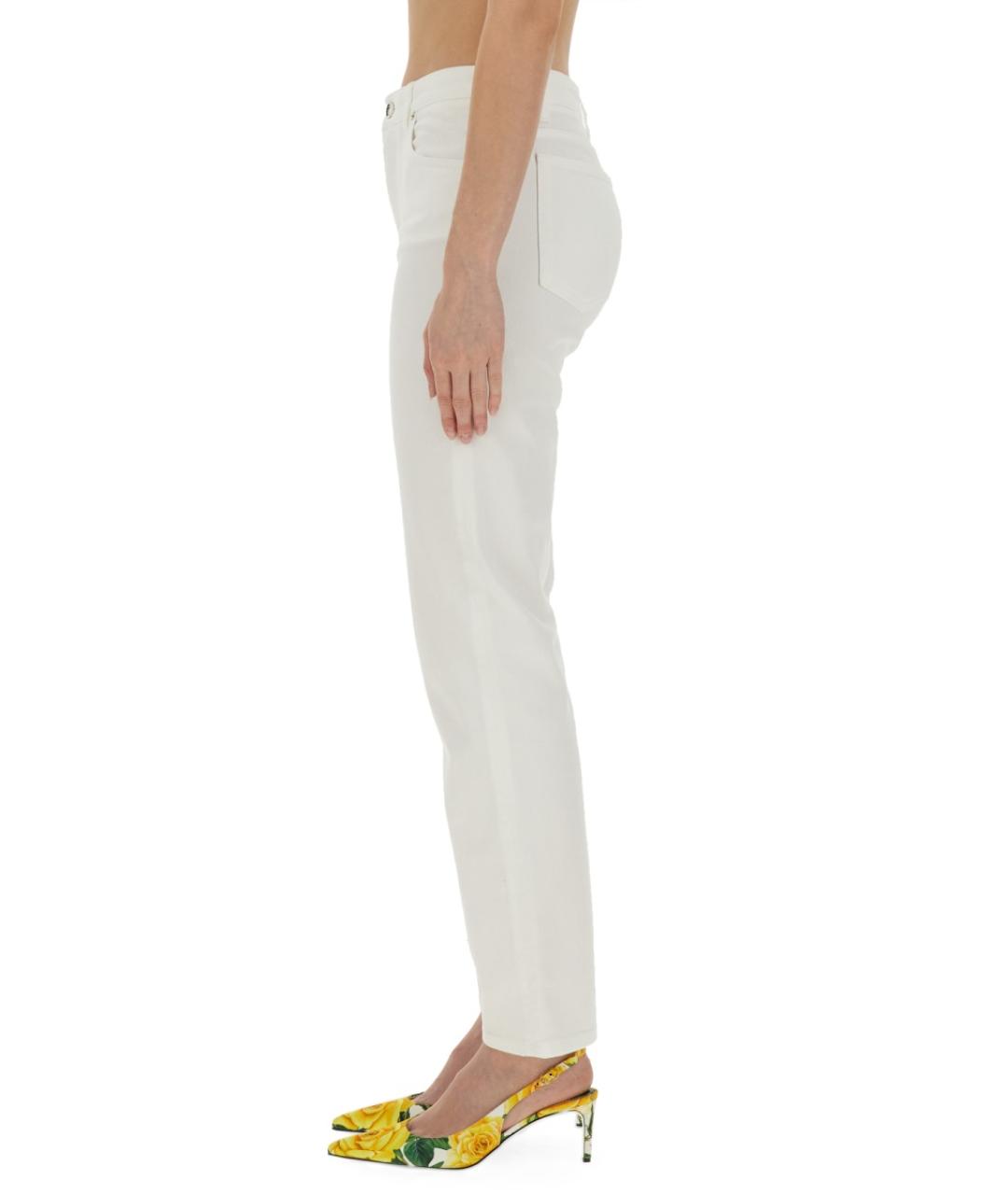 DOLCE&GABBANA Белые хлопковые прямые джинсы, фото 4