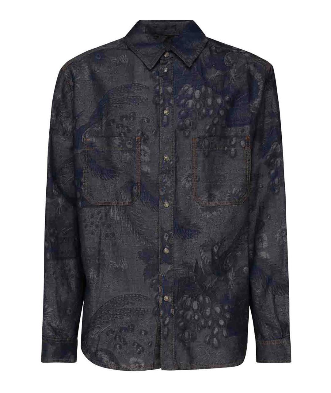 ETRO Синяя хлопковая кэжуал рубашка, фото 1