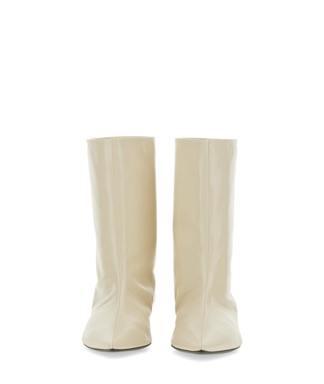 JIL SANDER Белые кожаные сапоги, фото 5