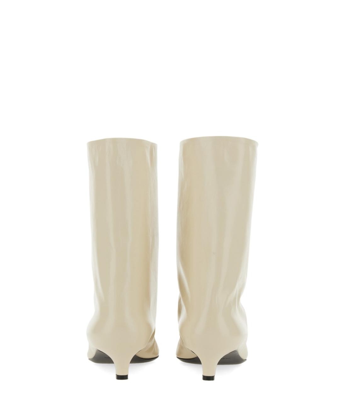 JIL SANDER Белые кожаные сапоги, фото 4