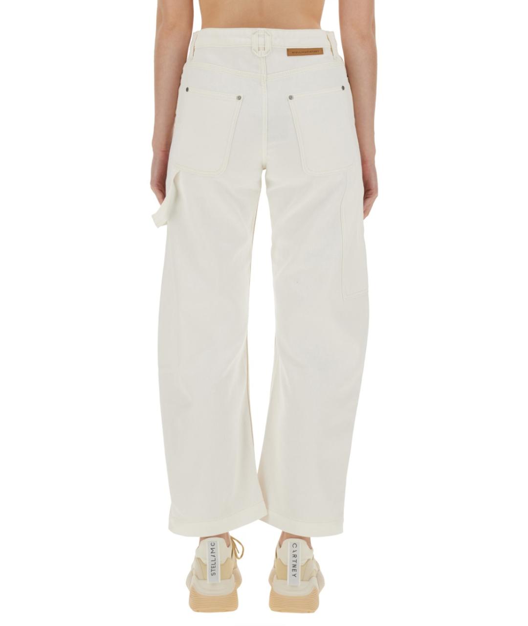 STELLA MCCARTNEY Белые хлопко-полиэстеровые прямые джинсы, фото 3