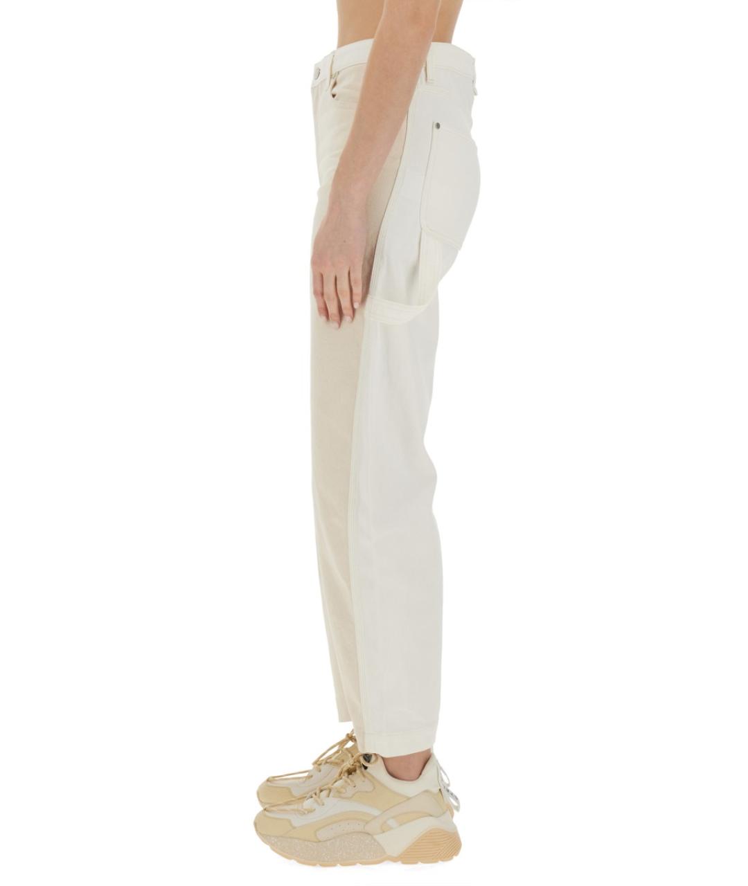 STELLA MCCARTNEY Белые хлопко-полиэстеровые прямые джинсы, фото 4