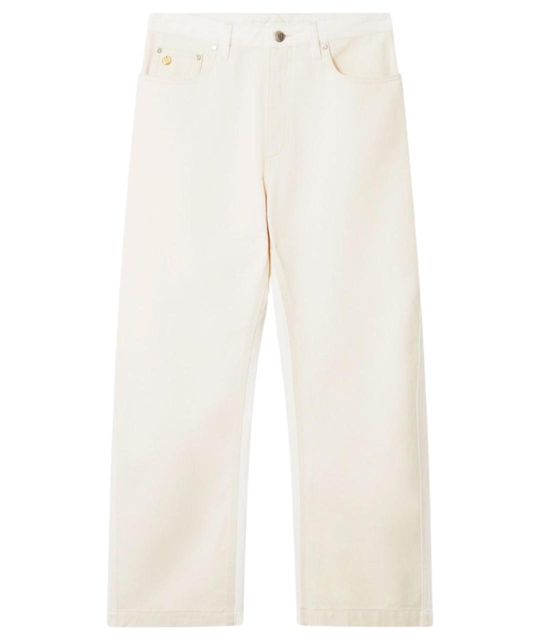 STELLA MCCARTNEY Белые хлопко-полиэстеровые прямые джинсы, фото 1