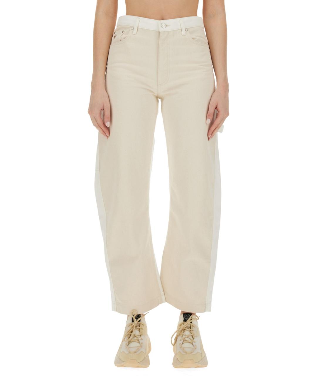 STELLA MCCARTNEY Белые хлопко-полиэстеровые прямые джинсы, фото 5