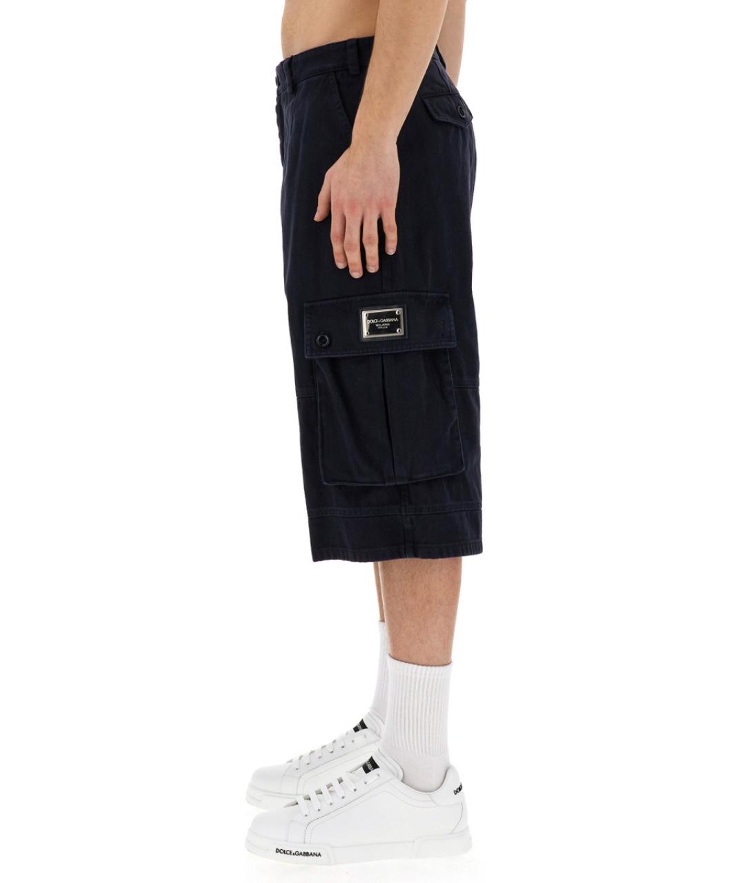 DOLCE&GABBANA Синие хлопковые шорты, фото 4