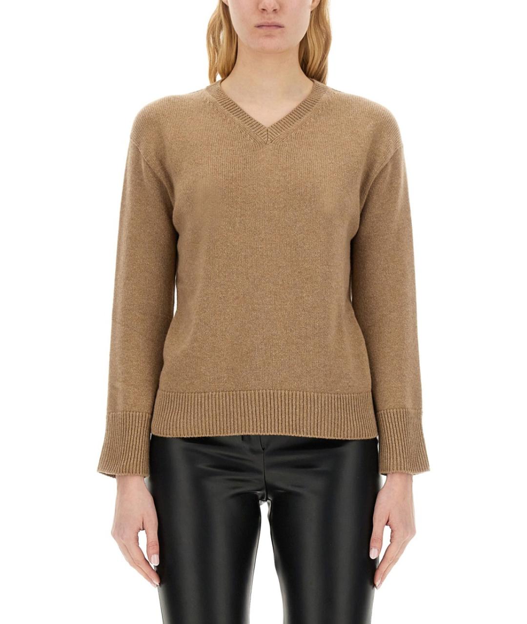 'S MAX MARA Бежевый кашемировый джемпер / свитер, фото 2