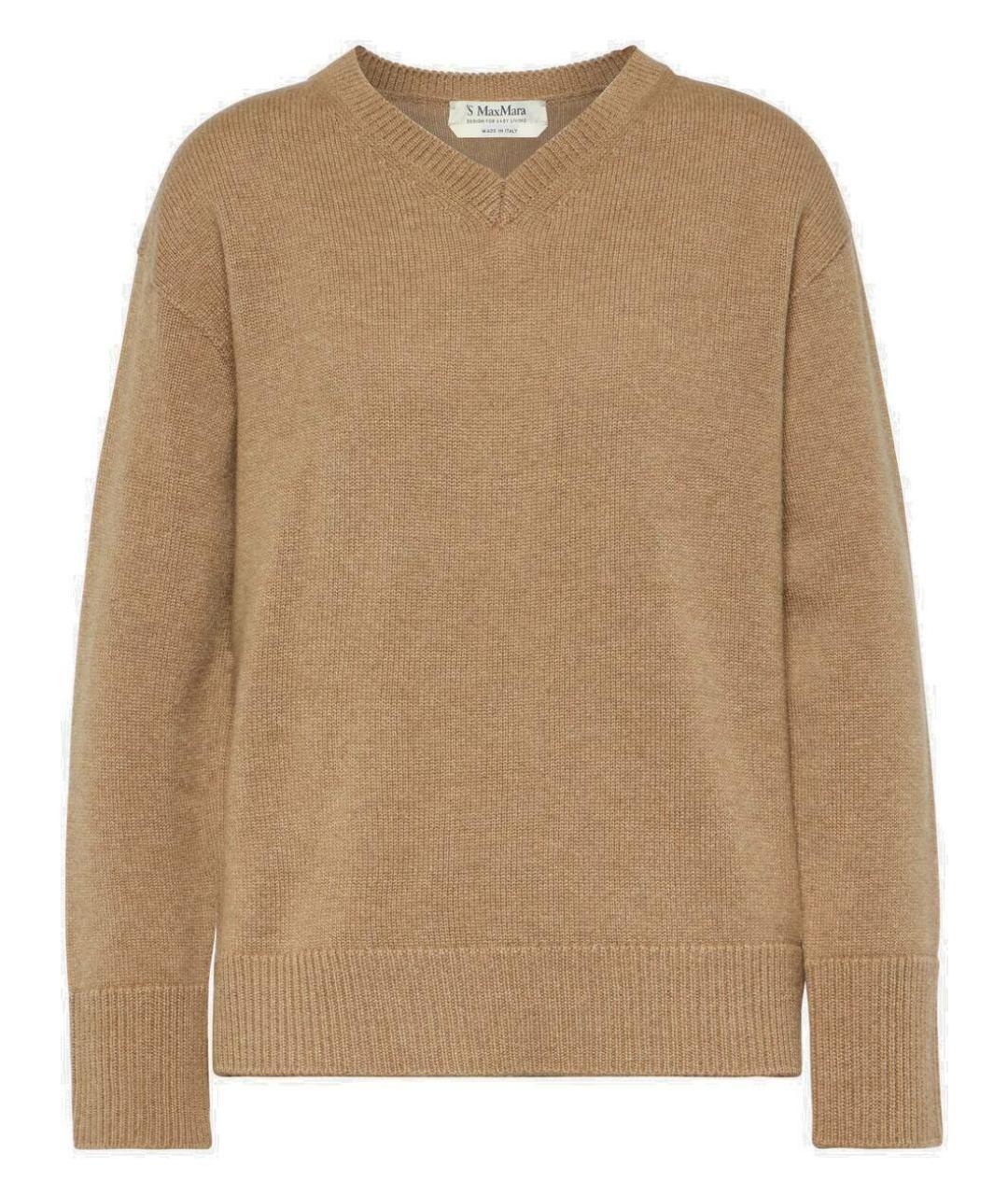 'S MAX MARA Бежевый кашемировый джемпер / свитер, фото 1