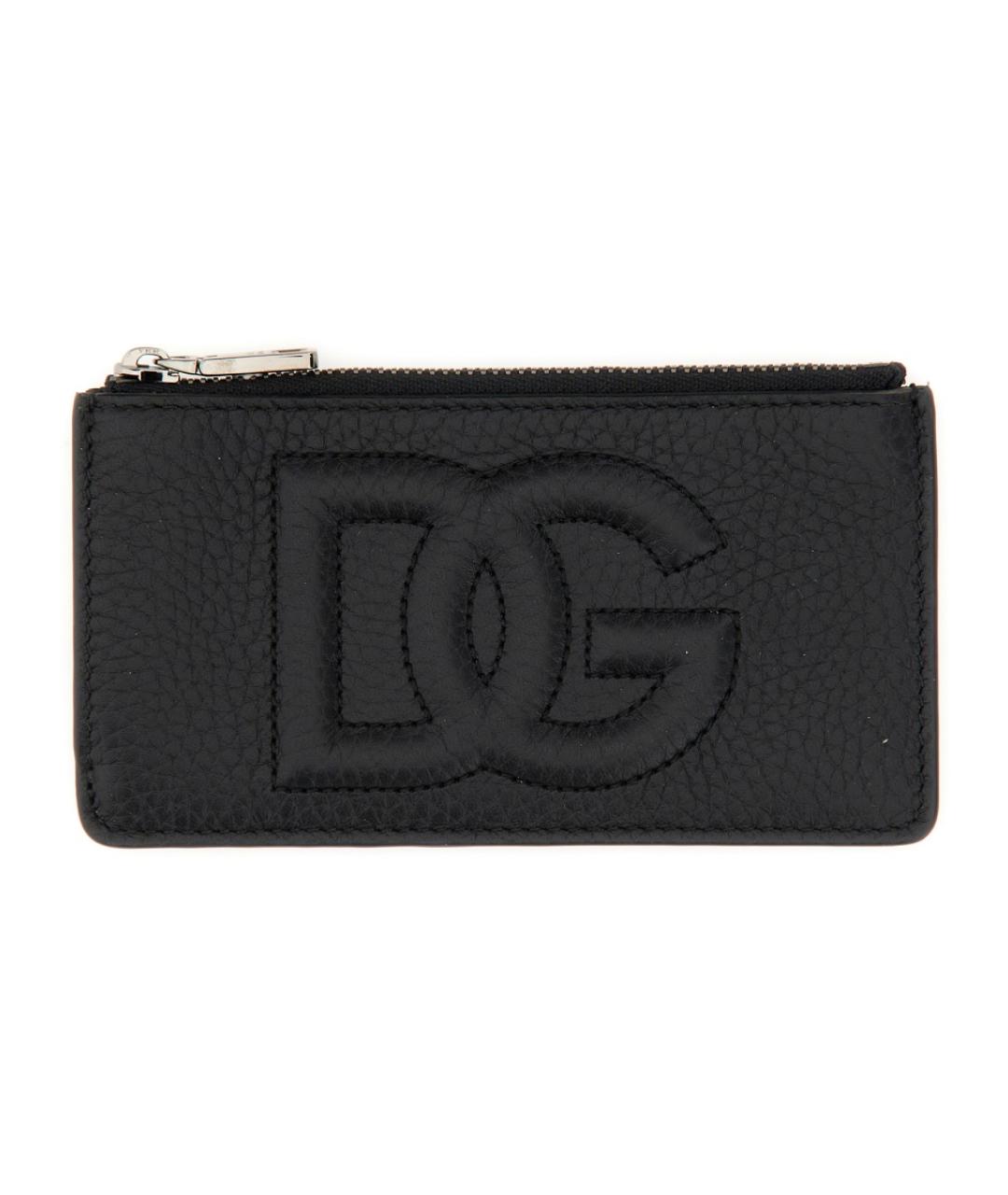 DOLCE&GABBANA Черный кожаный кошелек, фото 1