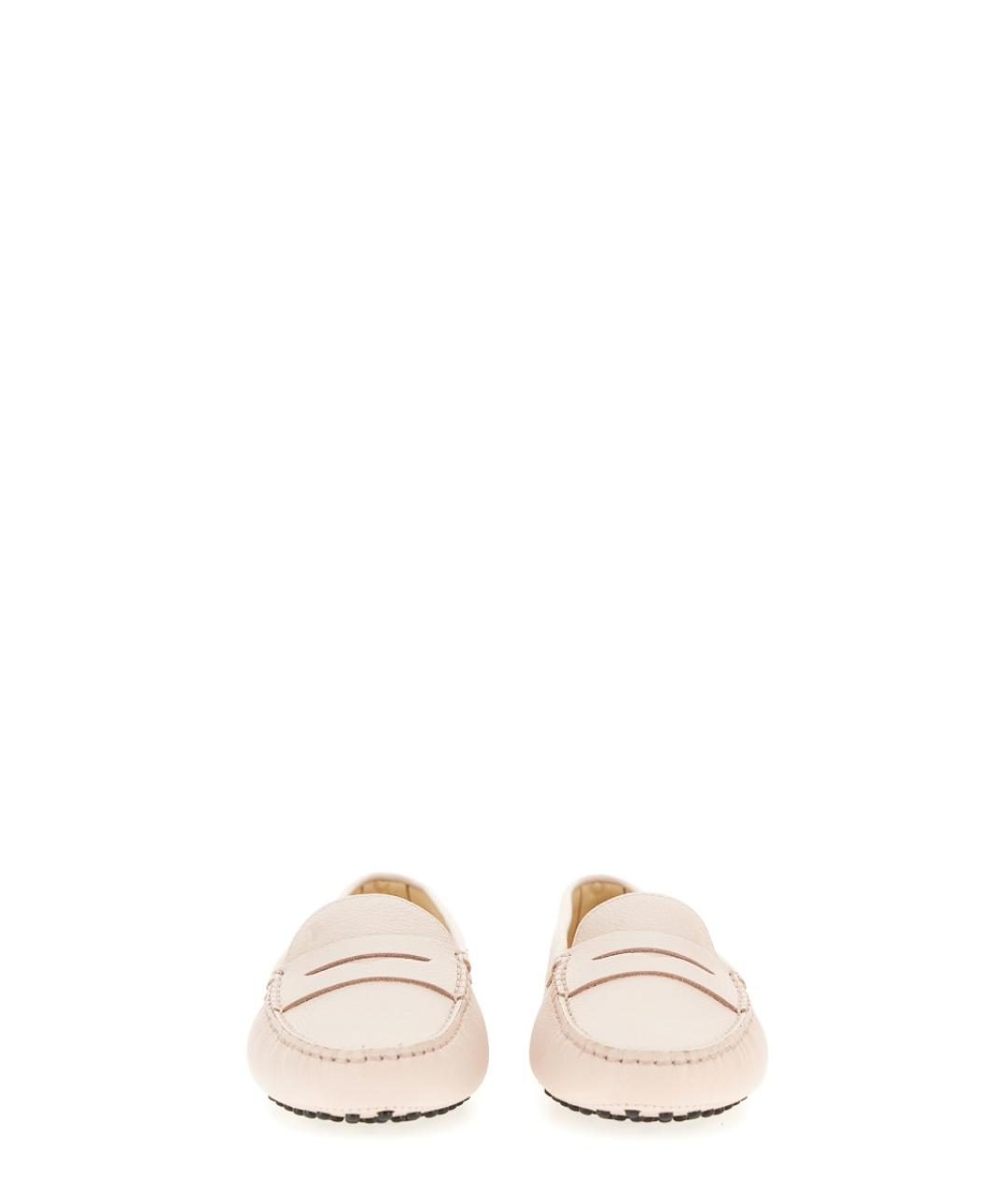 TOD'S Розовые кожаные мокасины, фото 4