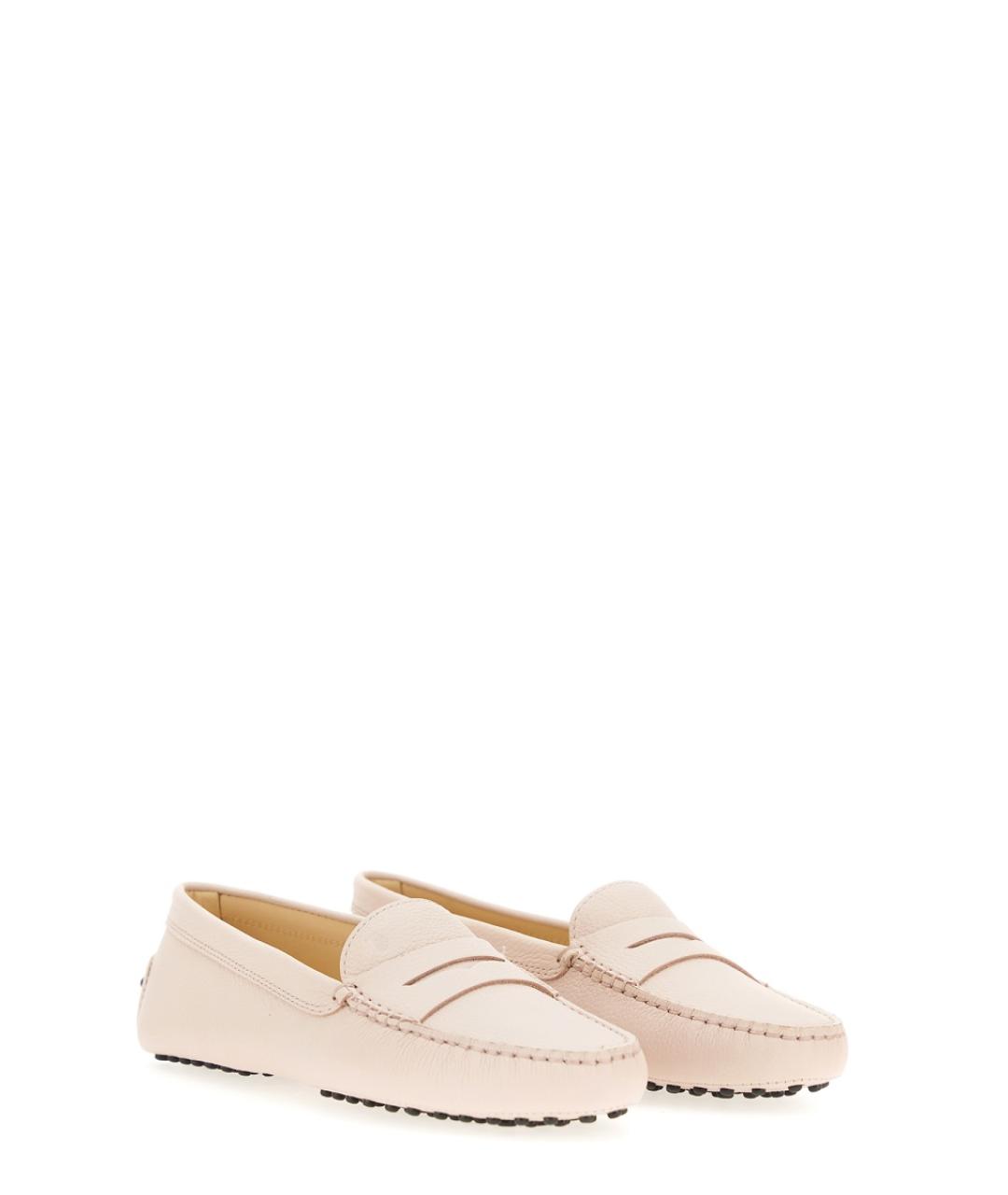 TOD'S Розовые кожаные мокасины, фото 2