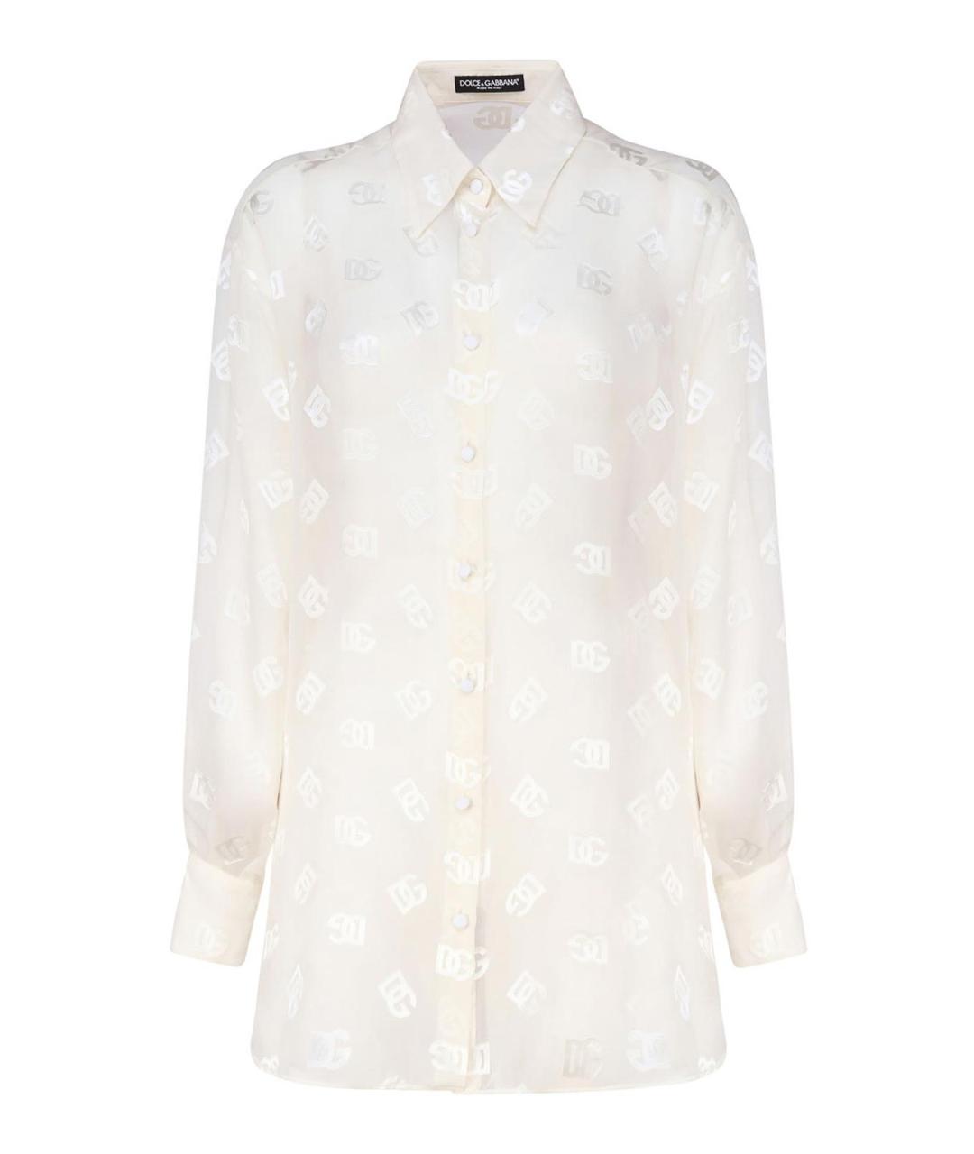 DOLCE&GABBANA Белая шелковая рубашка, фото 1