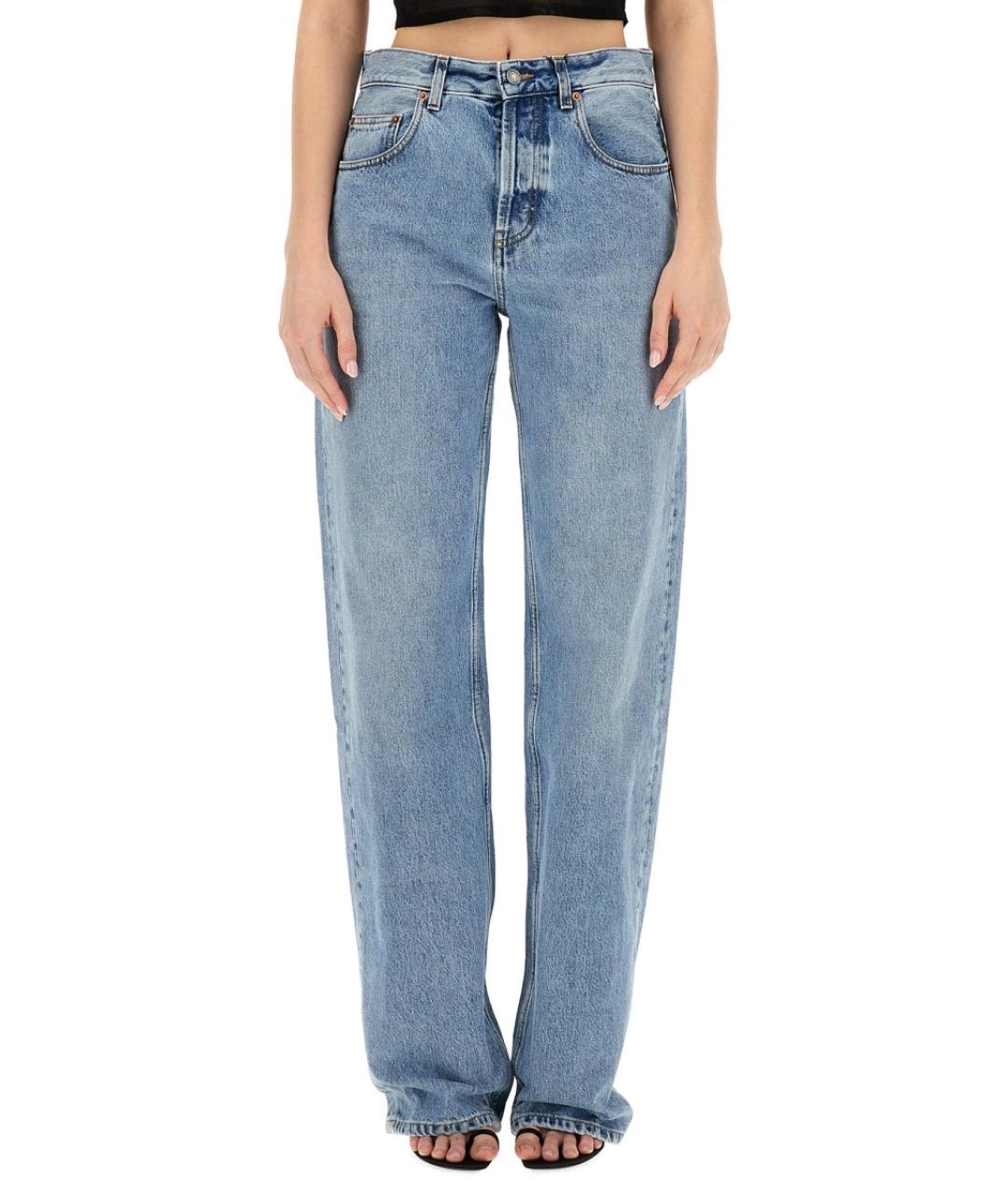 SAINT LAURENT Голубые хлопковые прямые джинсы, фото 5