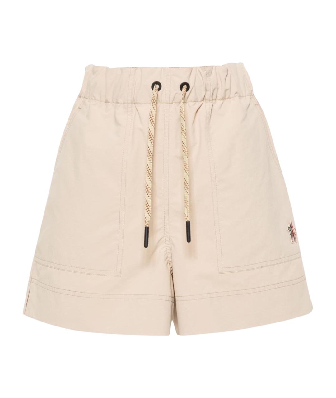 MONCLER GRENOBLE Бежевые полиэстеровые шорты, фото 1