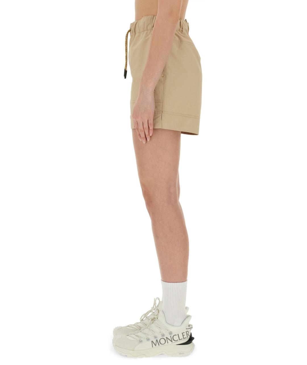 MONCLER GRENOBLE Бежевые полиэстеровые шорты, фото 4