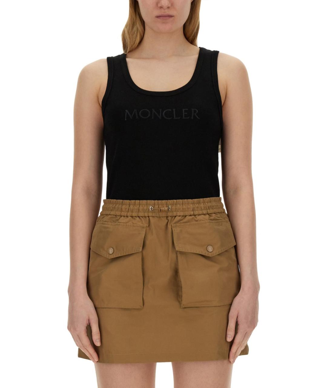 MONCLER Черная хлопковая майка, фото 2