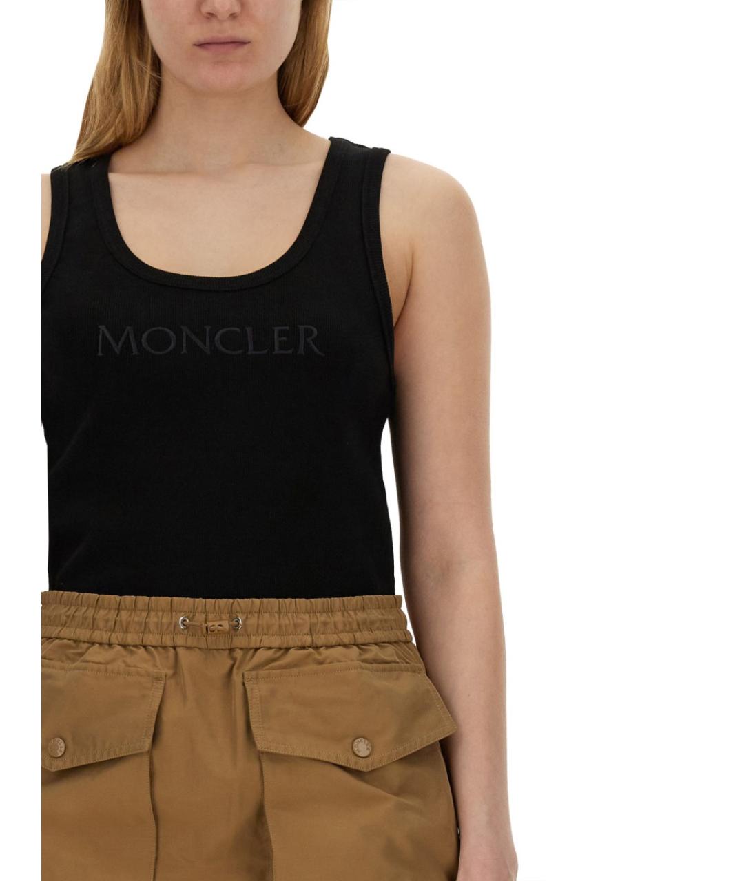 MONCLER Черная хлопковая майка, фото 5