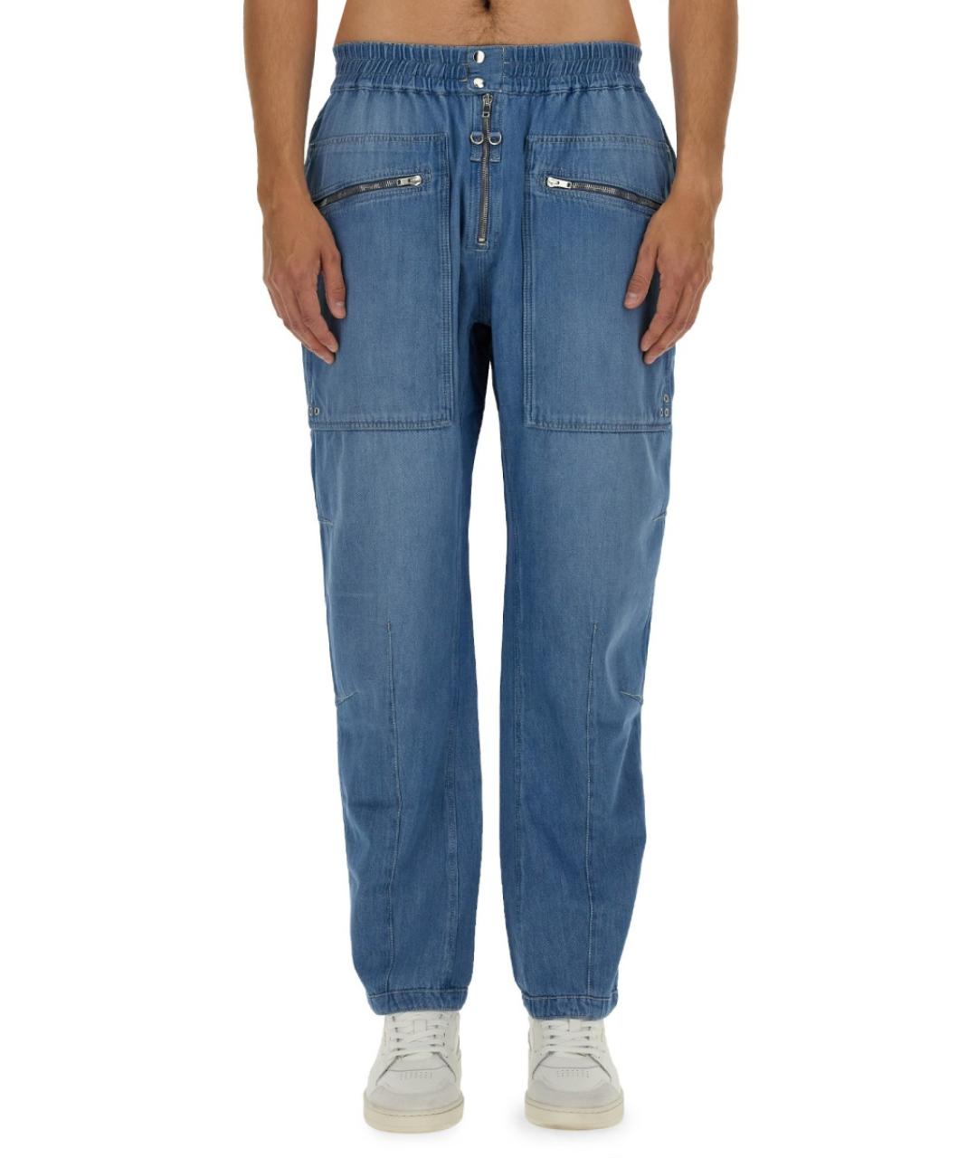 ISABEL MARANT Синие хлопковые прямые джинсы, фото 5