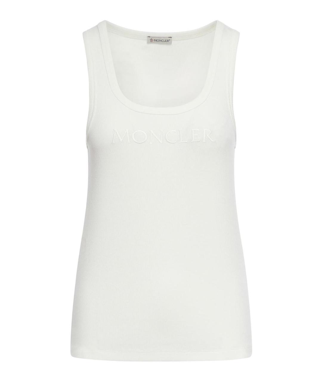 MONCLER Белая хлопковая майка, фото 1