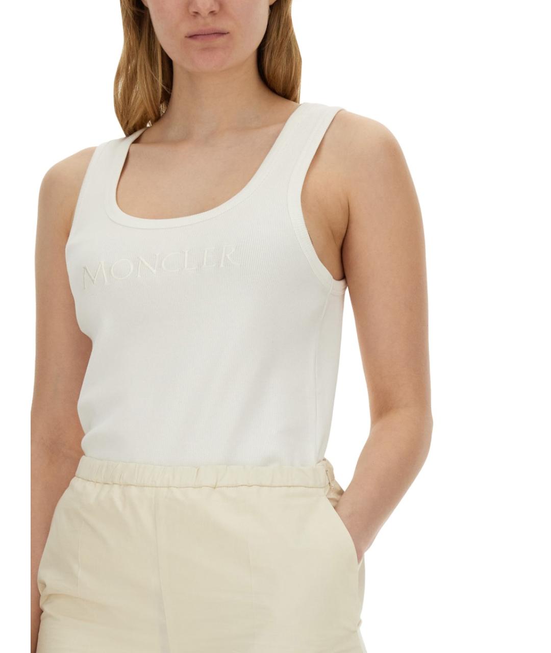 MONCLER Белая хлопковая майка, фото 4