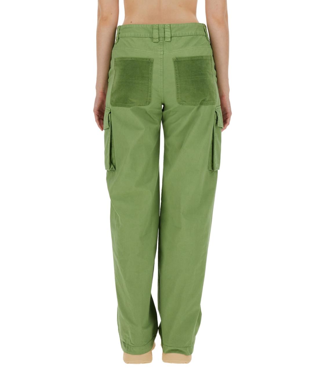 STELLA MCCARTNEY Хаки хлопковые прямые брюки, фото 5