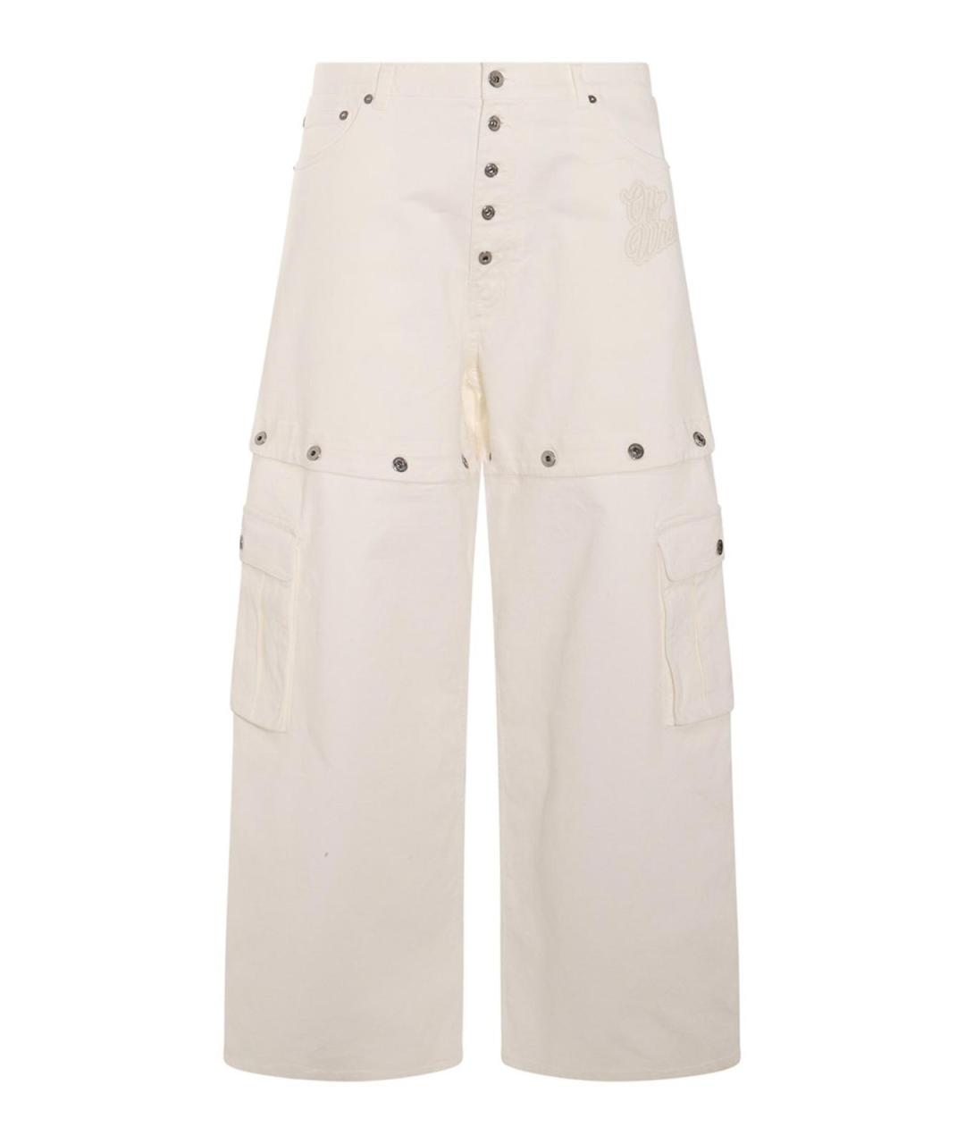 OFF-WHITE Белые хлопковые прямые джинсы, фото 1