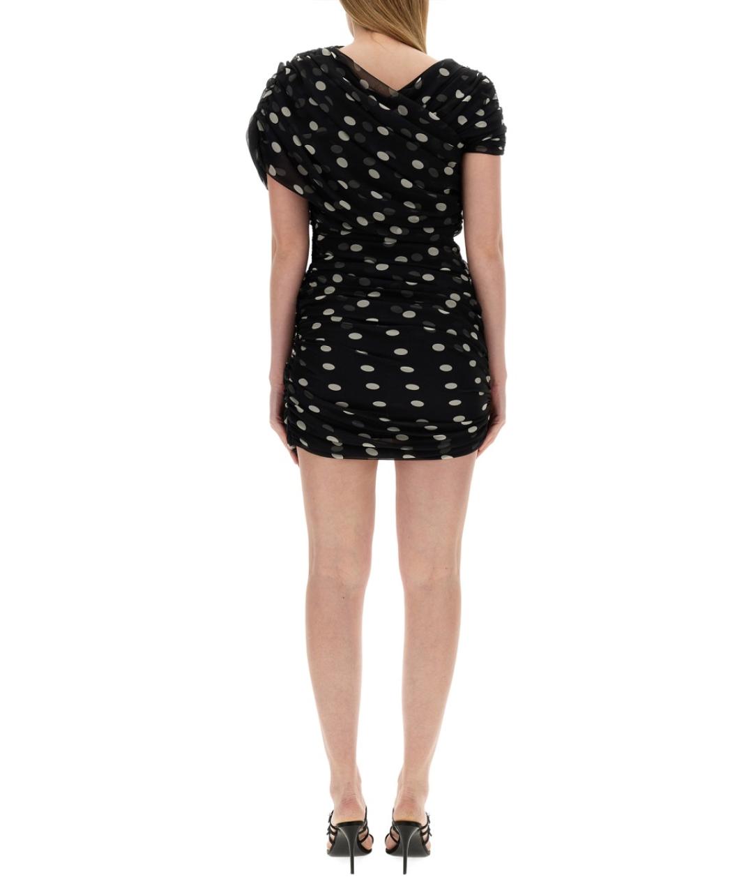 SAINT LAURENT Черное шелковое повседневное платье, фото 4