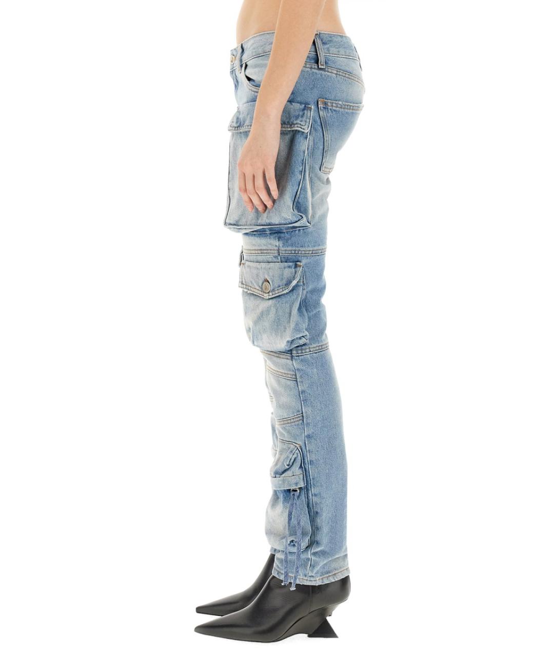 THE ATTICO Синие хлопковые прямые джинсы, фото 4