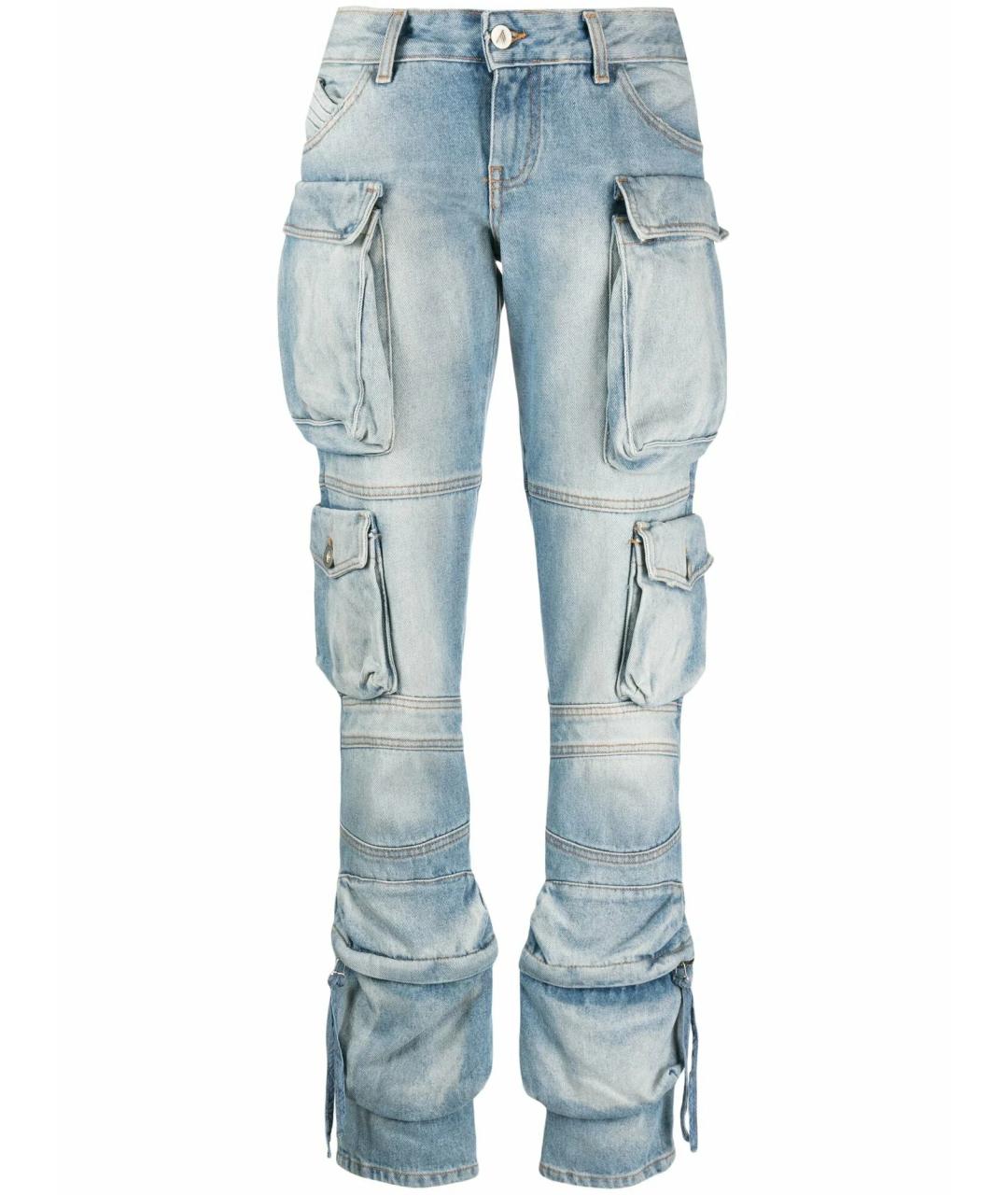 THE ATTICO Синие хлопковые прямые джинсы, фото 1