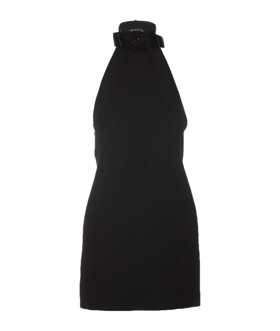 DOLCE&GABBANA Черное шерстяное коктейльное платье, фото 1