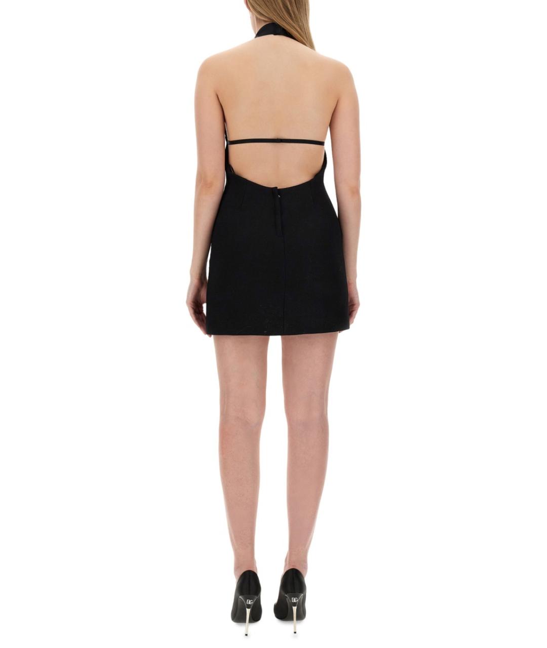 DOLCE&GABBANA Черное шерстяное коктейльное платье, фото 4