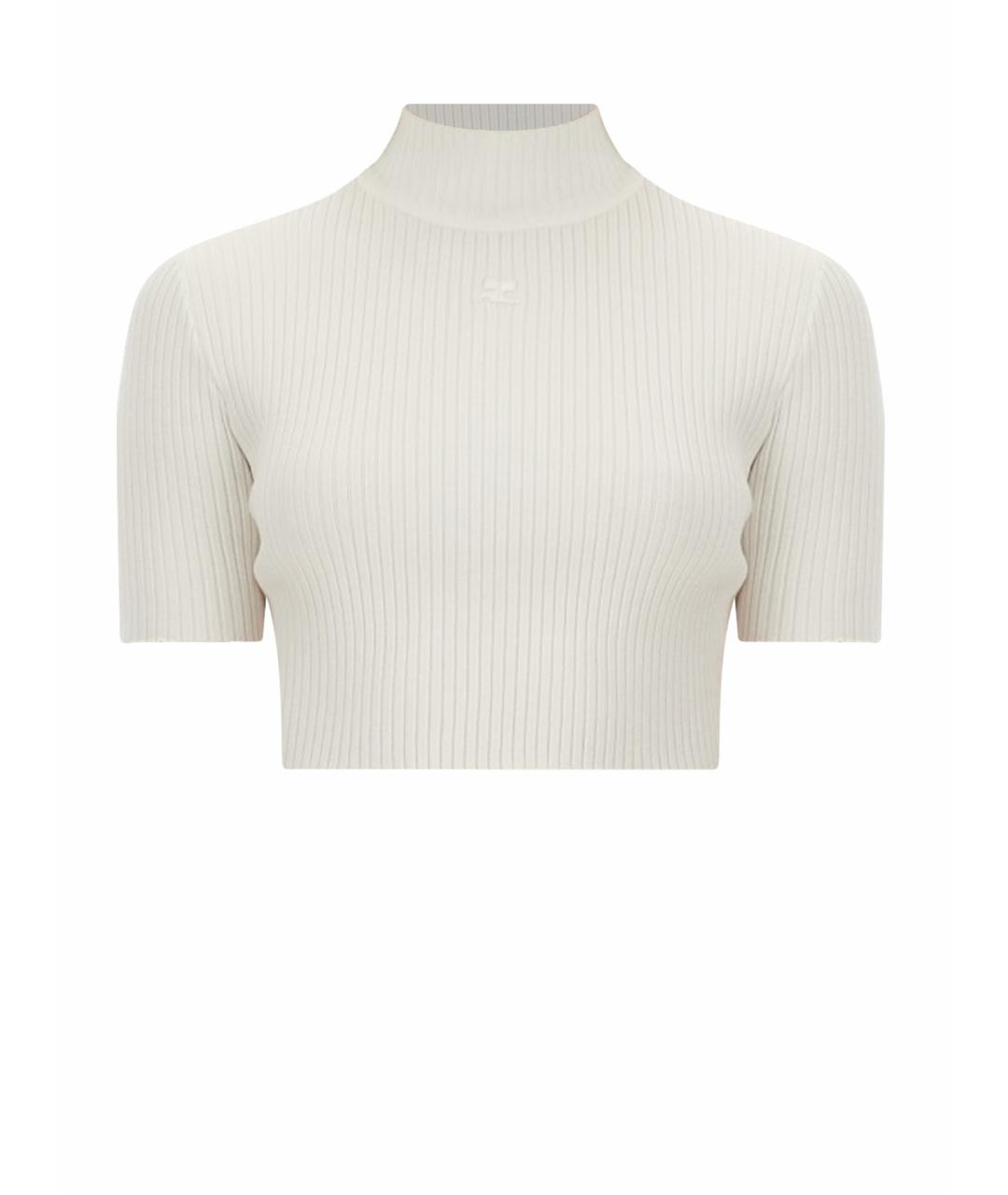 COURREGES Белая вискозная футболка, фото 1
