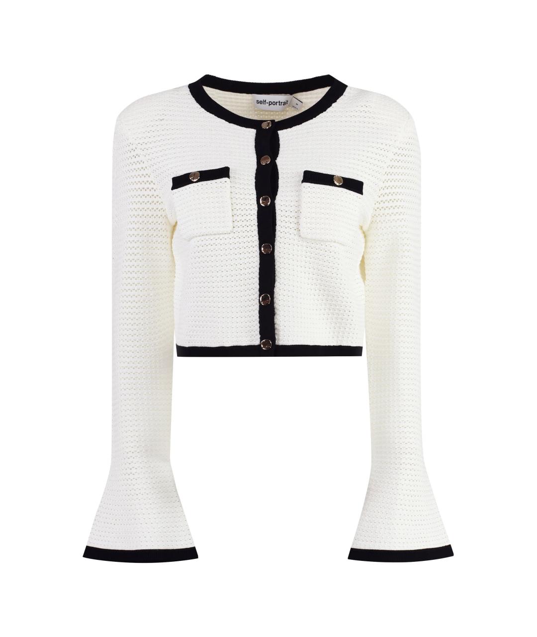 SELF-PORTRAIT Белый вискозный жакет/пиджак, фото 1