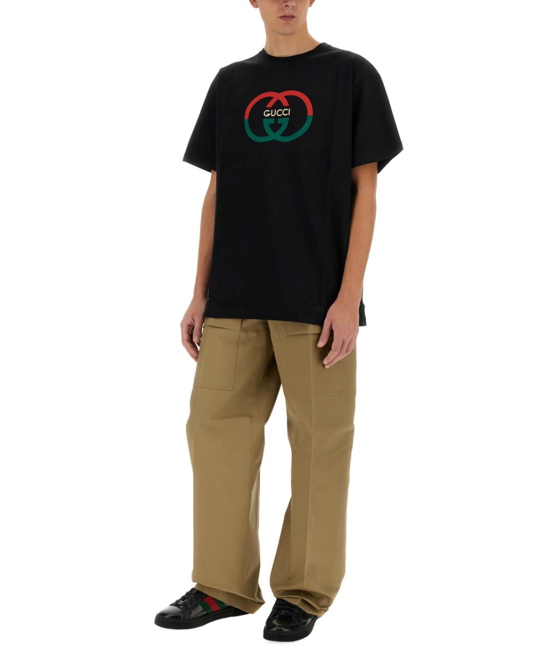 GUCCI Бежевые хлопковые повседневные брюки, фото 3