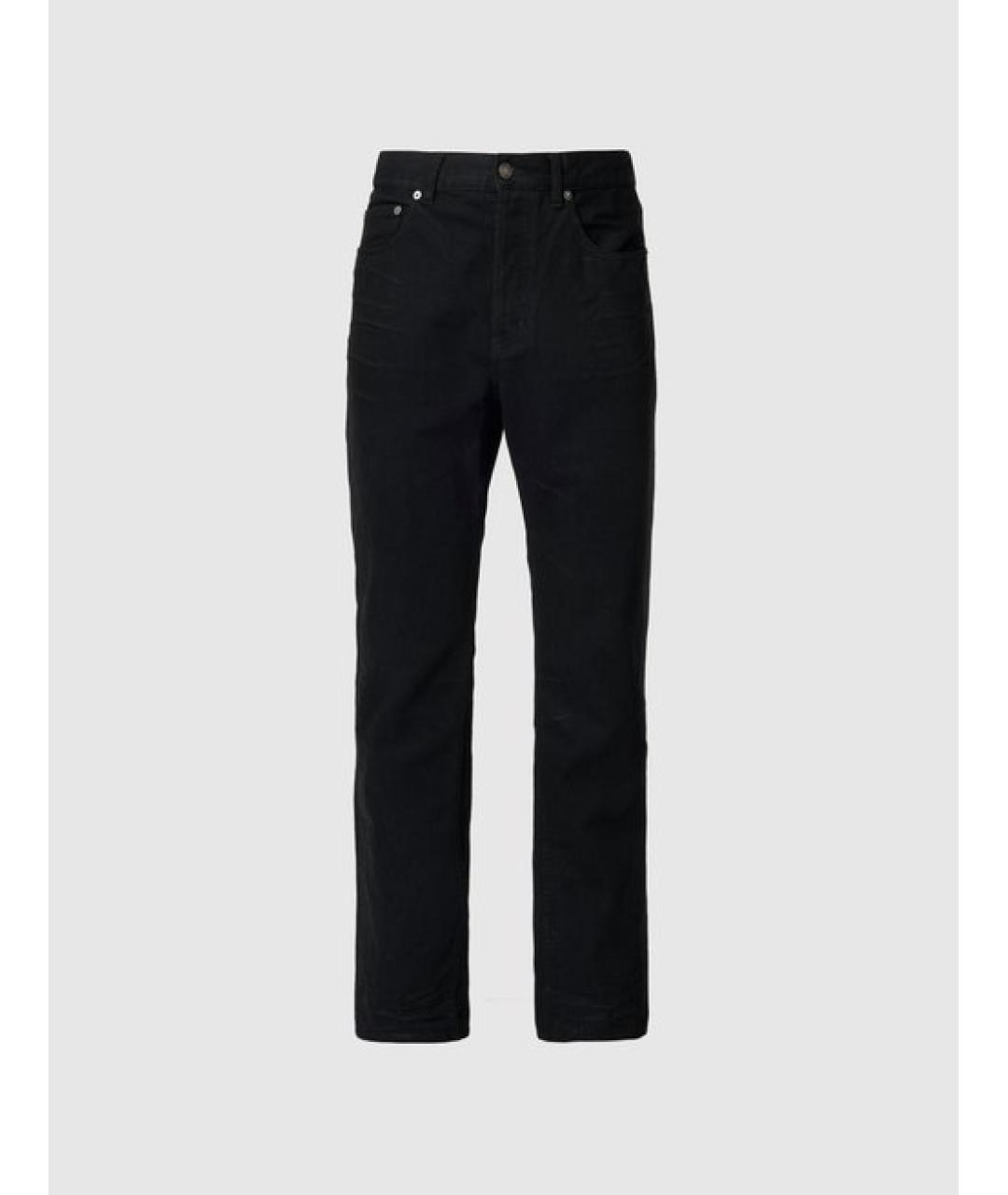 SAINT LAURENT Черные хлопковые прямые джинсы, фото 6