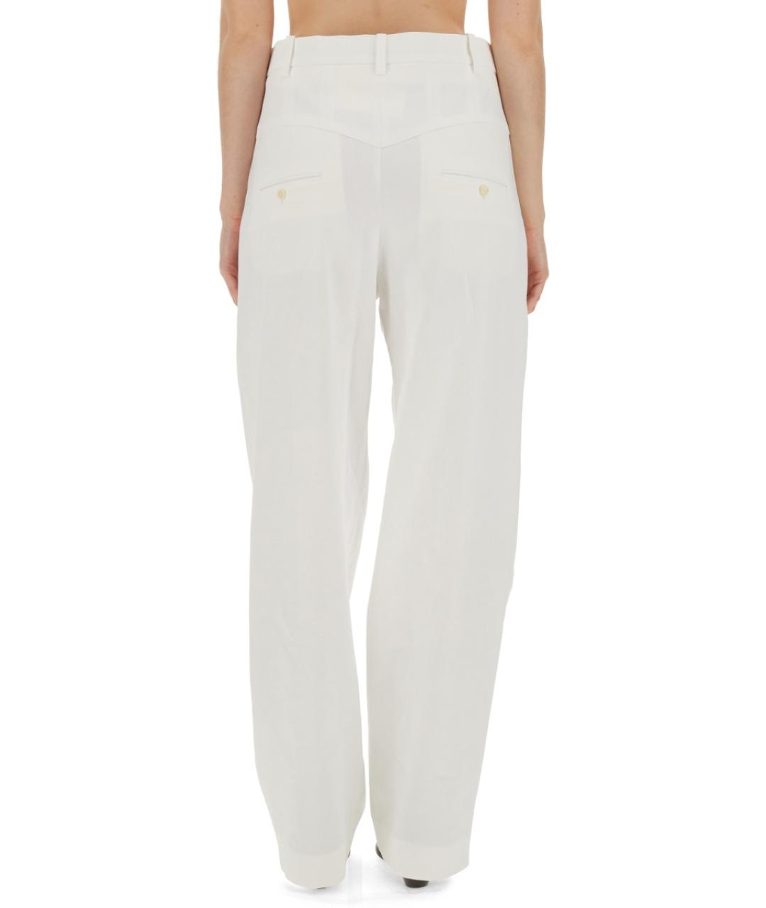 ISABEL MARANT Белые хлопковые прямые брюки, фото 3