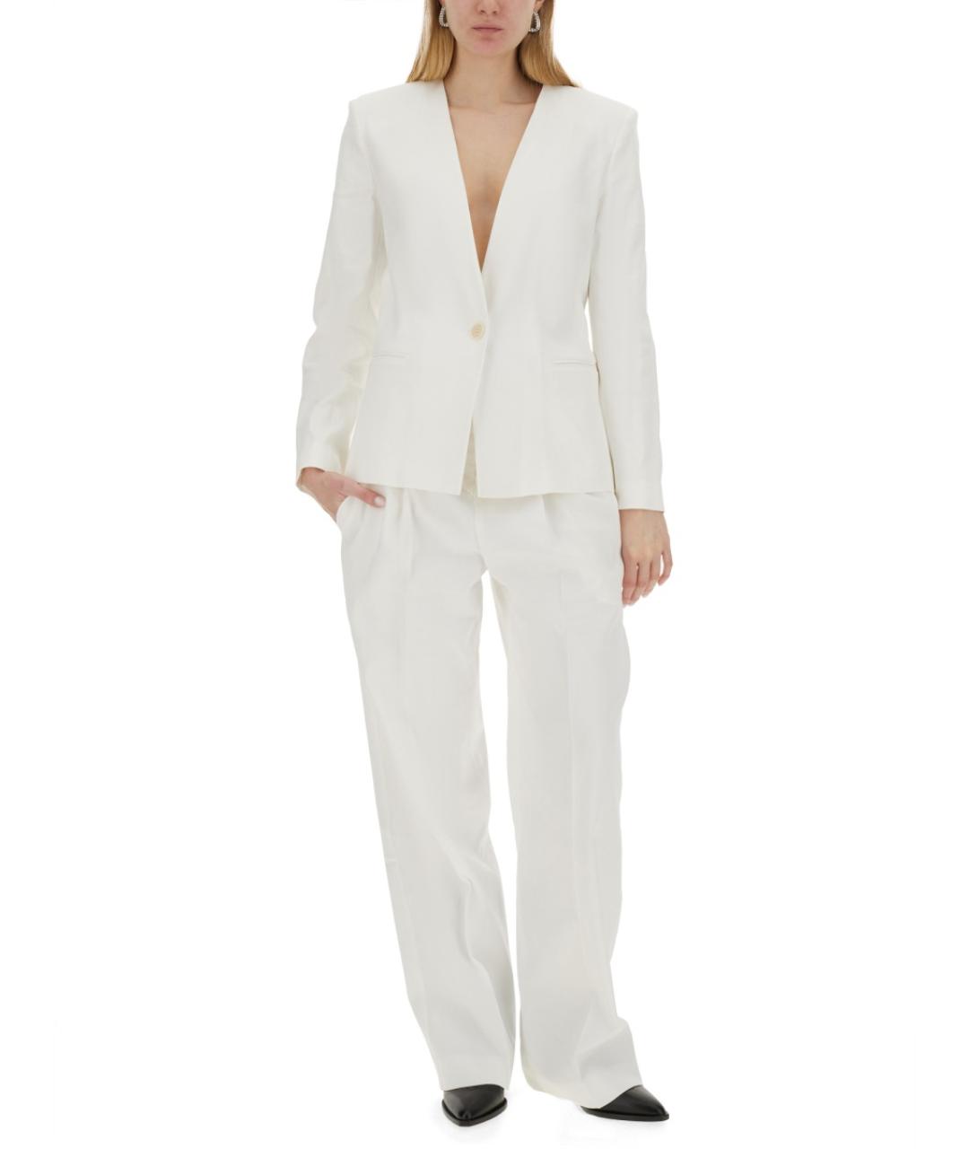 ISABEL MARANT Белые хлопковые прямые брюки, фото 2