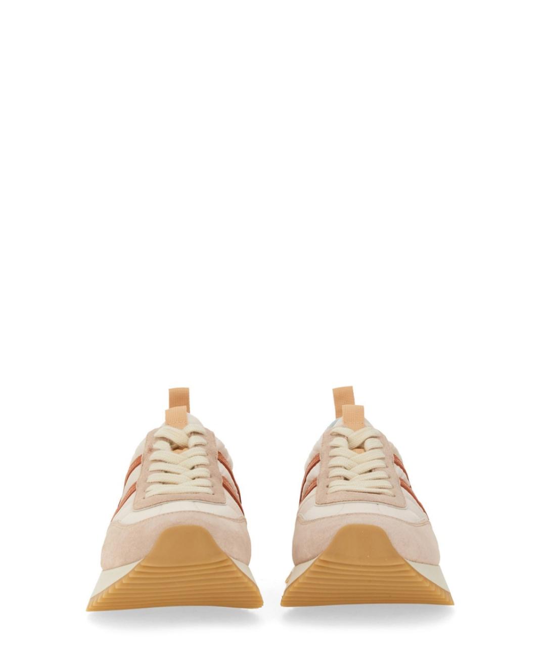 MONCLER Розовые кожаные кроссовки, фото 5