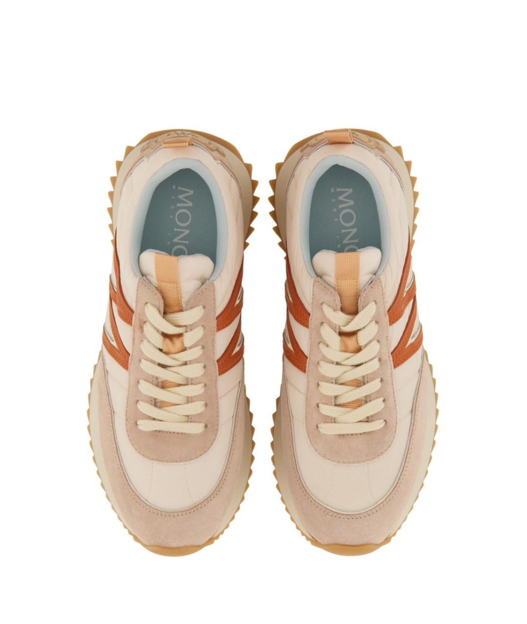 MONCLER Розовые кожаные кроссовки, фото 2