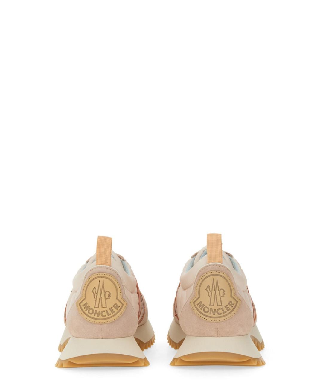 MONCLER Розовые кожаные кроссовки, фото 4