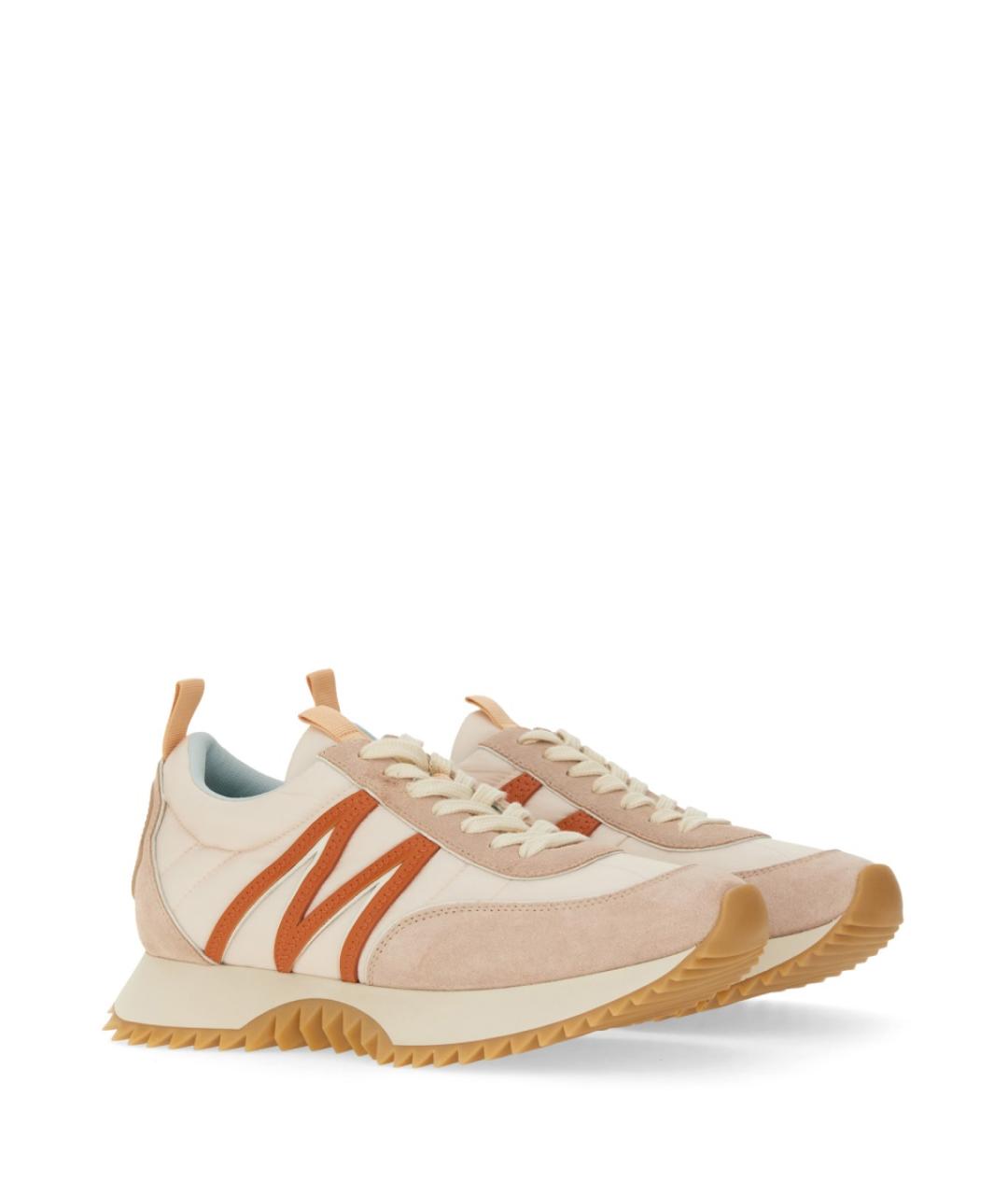 MONCLER Розовые кожаные кроссовки, фото 9