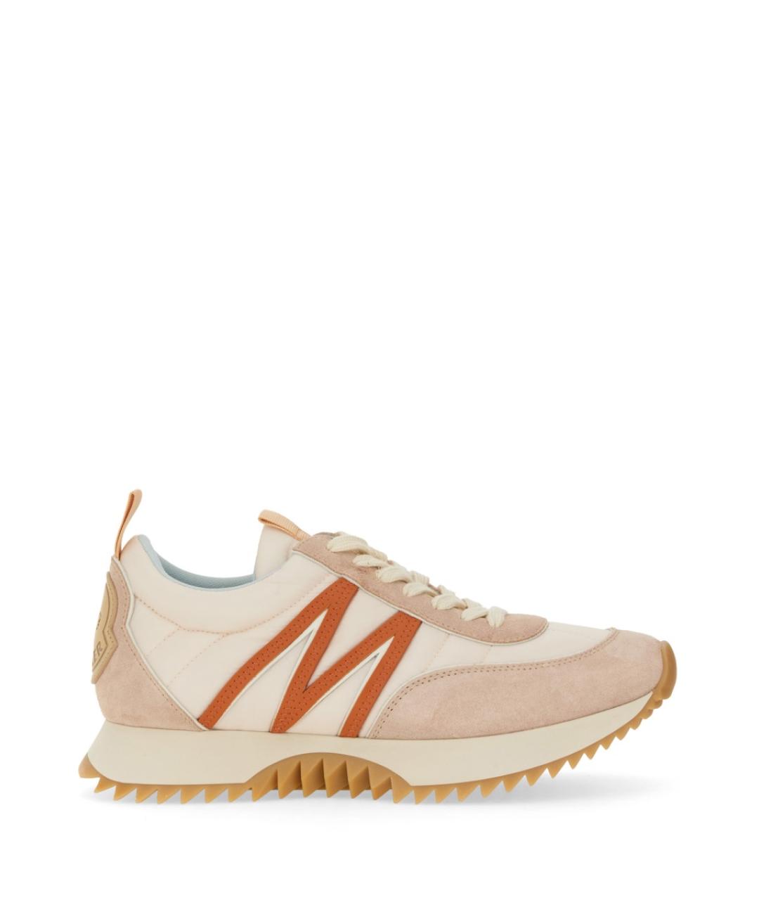 MONCLER Розовые кожаные кроссовки, фото 1