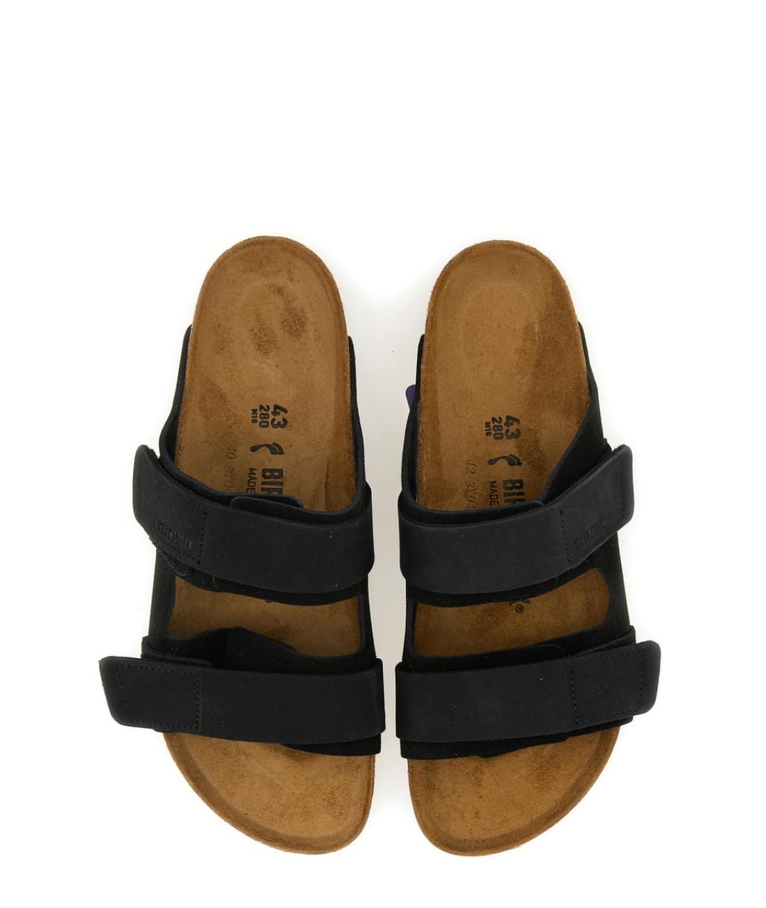 BIRKENSTOCK Черные кожаные шлепанцы, фото 6