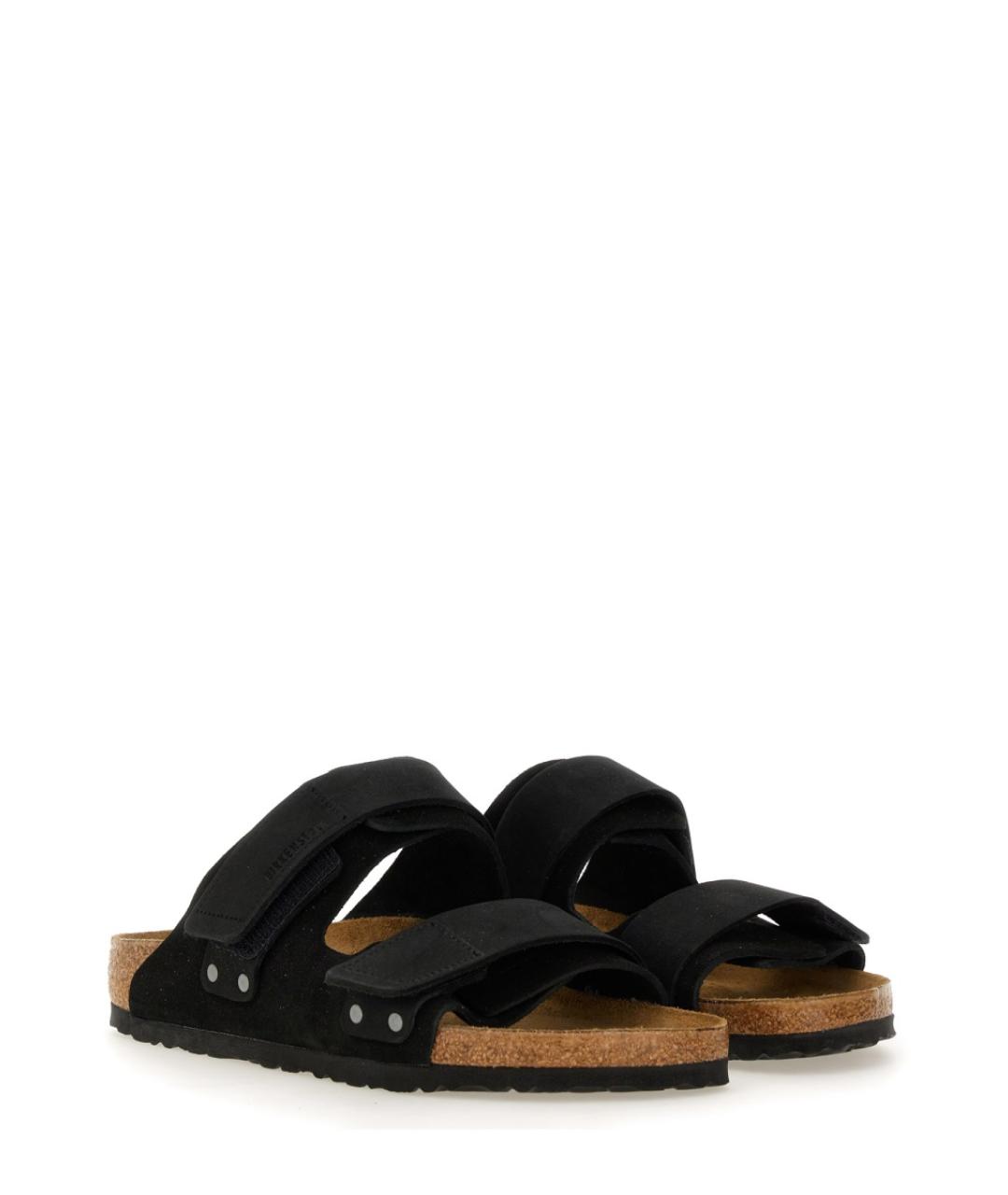 BIRKENSTOCK Черные кожаные шлепанцы, фото 2