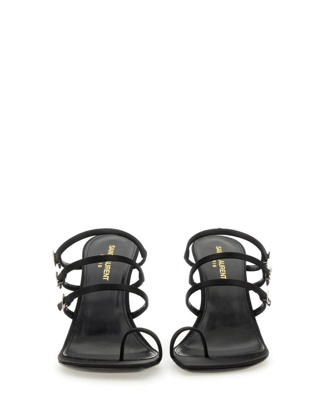 SAINT LAURENT Черные текстильные мюли, фото 3
