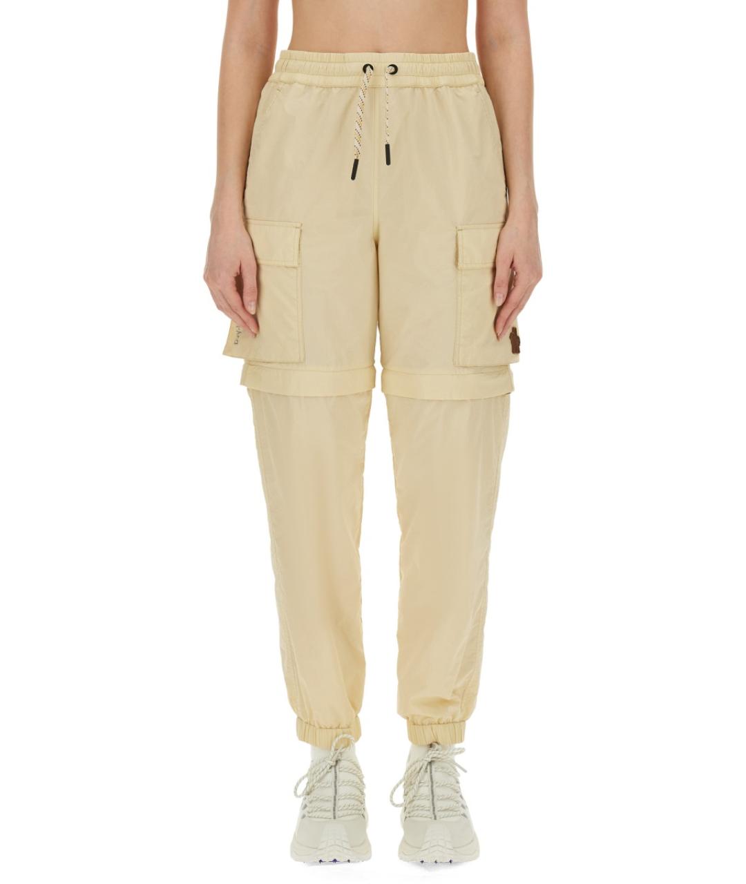 MONCLER GRENOBLE Белые полиамидовые прямые брюки, фото 2