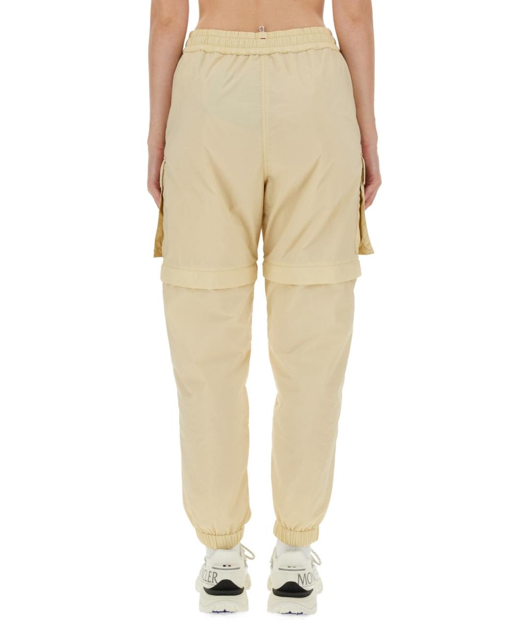 MONCLER GRENOBLE Белые полиамидовые прямые брюки, фото 4