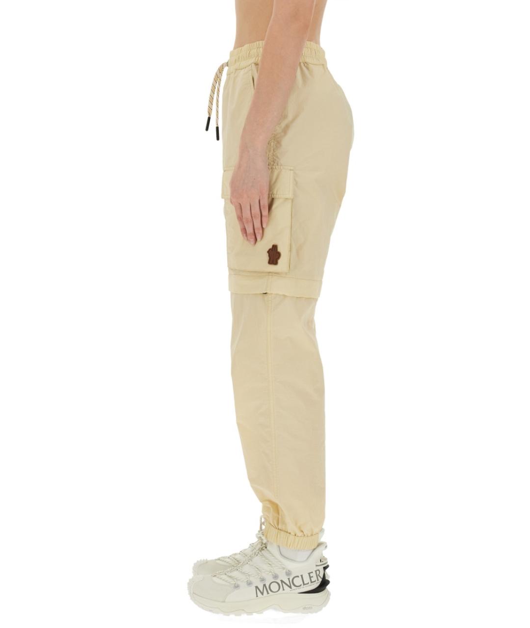 MONCLER GRENOBLE Белые полиамидовые прямые брюки, фото 5